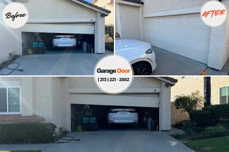 Before and after: garage door repair Deatsville, AL